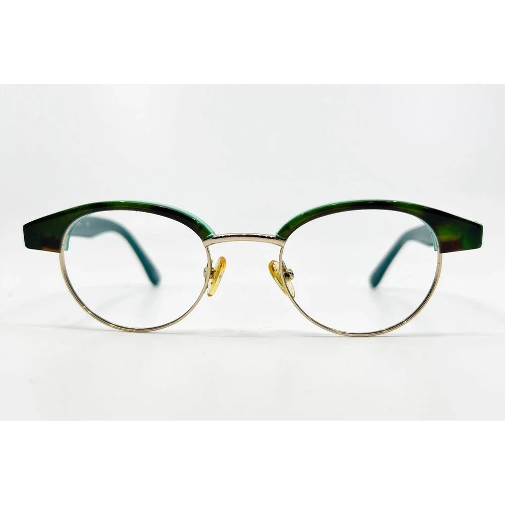 Scott Harris Eyeglass Frames Mens Womens Green V-25 C1 Round Browline 45-20-143